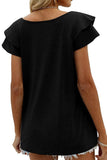 V NECK DOUBLE SLEEVE LOOSE TOP - Doublju
