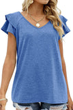 V NECK DOUBLE SLEEVE LOOSE TOP - Doublju