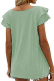 V NECK DOUBLE SLEEVE LOOSE TOP - Doublju