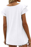 V NECK DOUBLE SLEEVE LOOSE TOP - Doublju