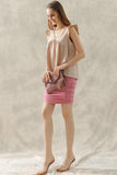 V NECK RUFFLE SLEEVE TOP - Doublju