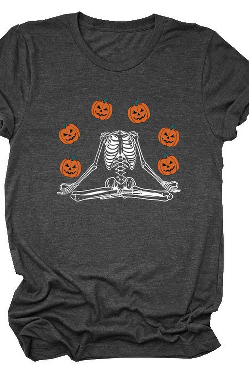 PUMPKIN PRINTED SHORT SLEEVE T SHIRT FOR WOMEN