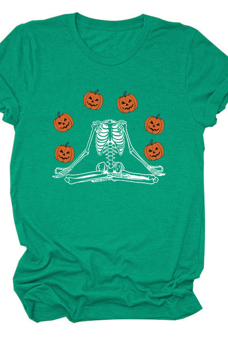 PUMPKIN PRINTED SHORT SLEEVE T SHIRT FOR WOMEN