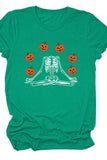 PUMPKIN PRINTED SHORT SLEEVE T SHIRT FOR WOMEN