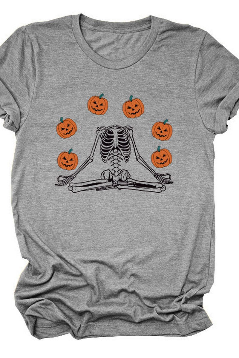 PUMPKIN PRINTED SHORT SLEEVE T SHIRT FOR WOMEN