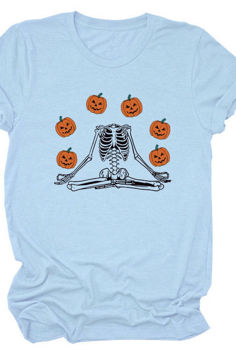 PUMPKIN PRINTED SHORT SLEEVE T SHIRT FOR WOMEN