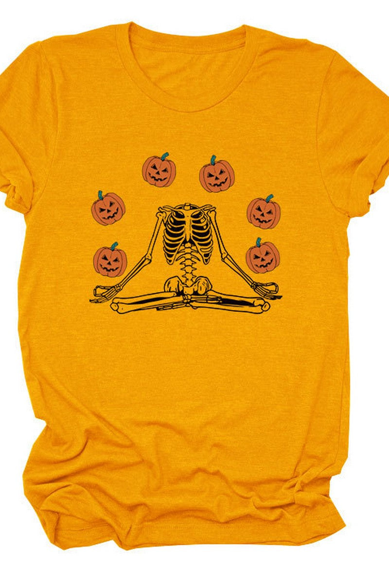 PUMPKIN PRINTED SHORT SLEEVE T SHIRT FOR WOMEN