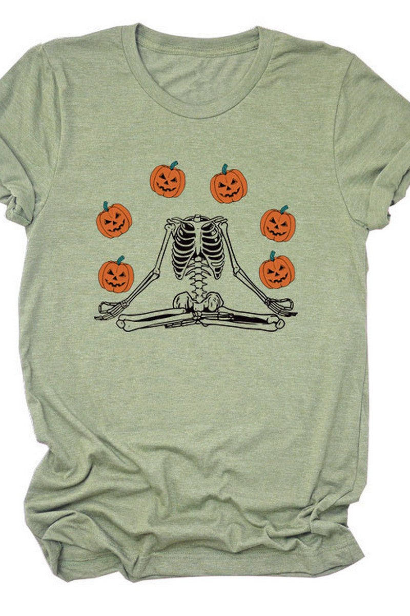 PUMPKIN PRINTED SHORT SLEEVE T SHIRT FOR WOMEN