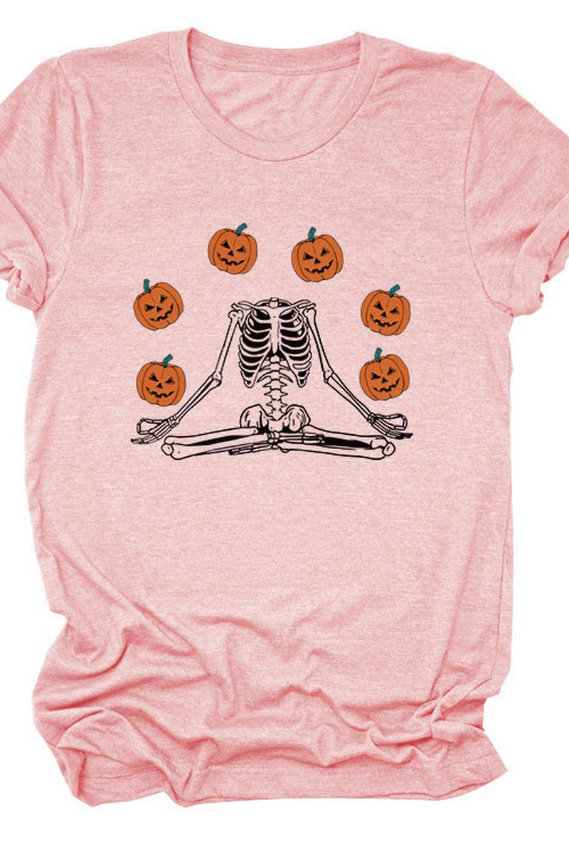 PUMPKIN PRINTED SHORT SLEEVE T SHIRT FOR WOMEN