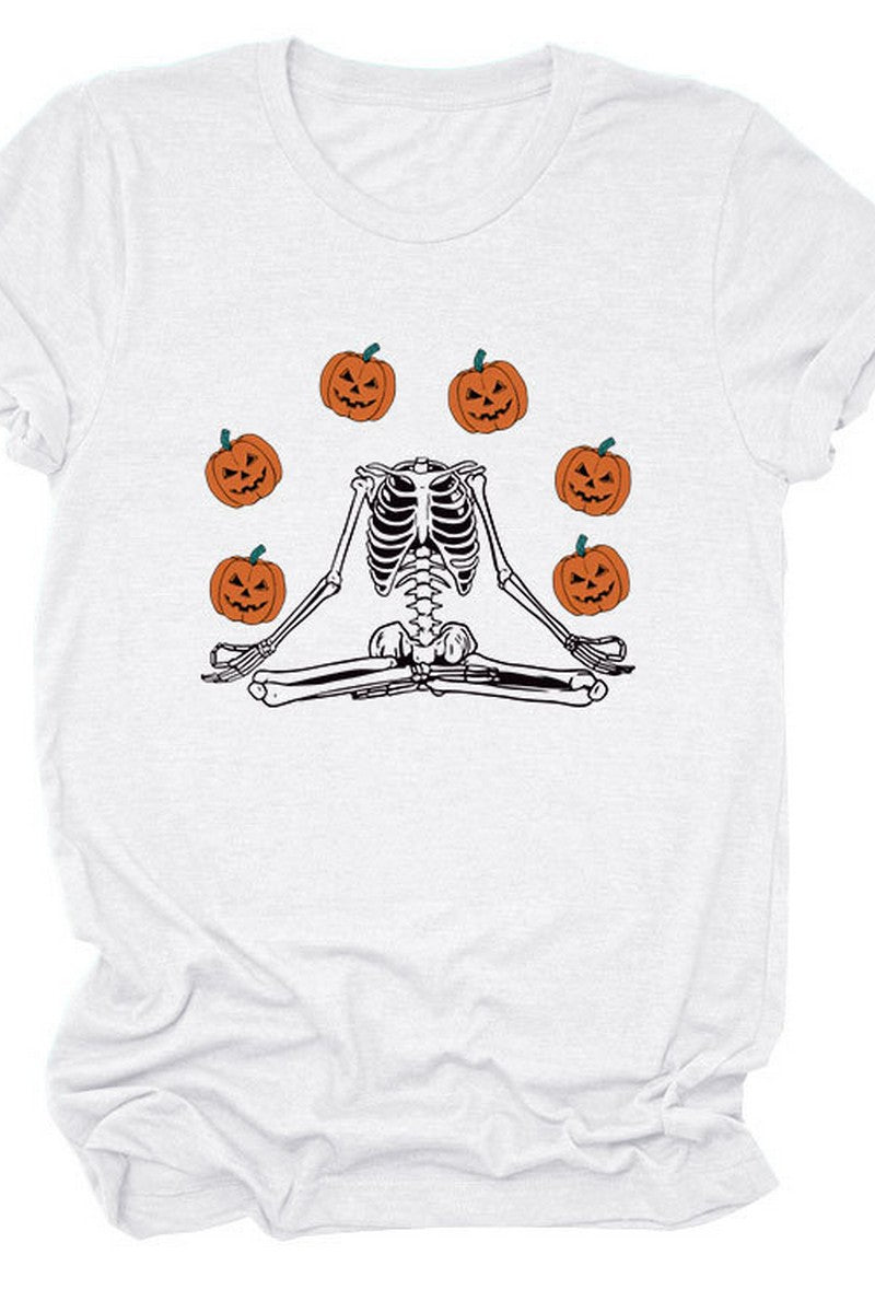 PUMPKIN PRINTED SHORT SLEEVE T SHIRT FOR WOMEN