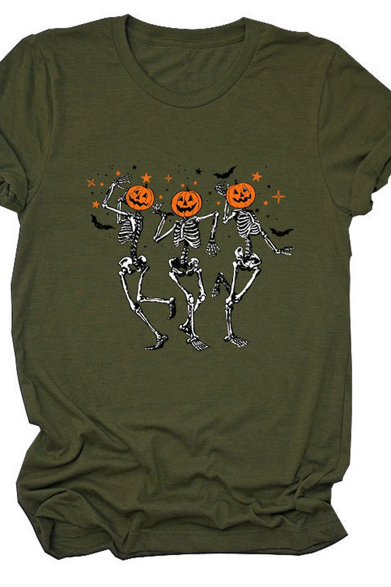 SKULL PUMPKIN HALLOWEEN LOOSE TEE FOR WOMEN