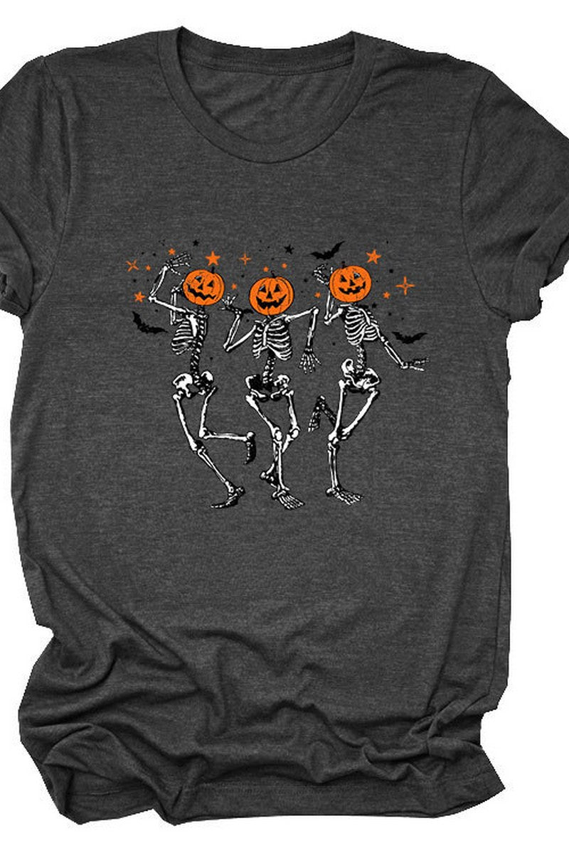 SKULL PUMPKIN HALLOWEEN LOOSE TEE FOR WOMEN