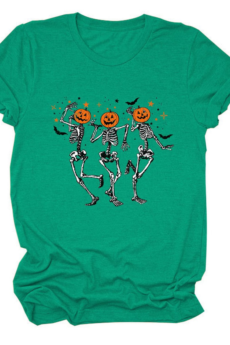 SKULL PUMPKIN HALLOWEEN LOOSE TEE FOR WOMEN