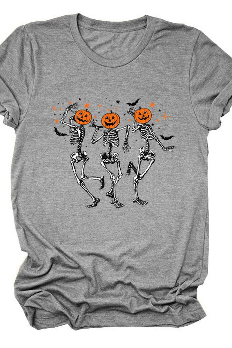 SKULL PUMPKIN HALLOWEEN LOOSE TEE FOR WOMEN