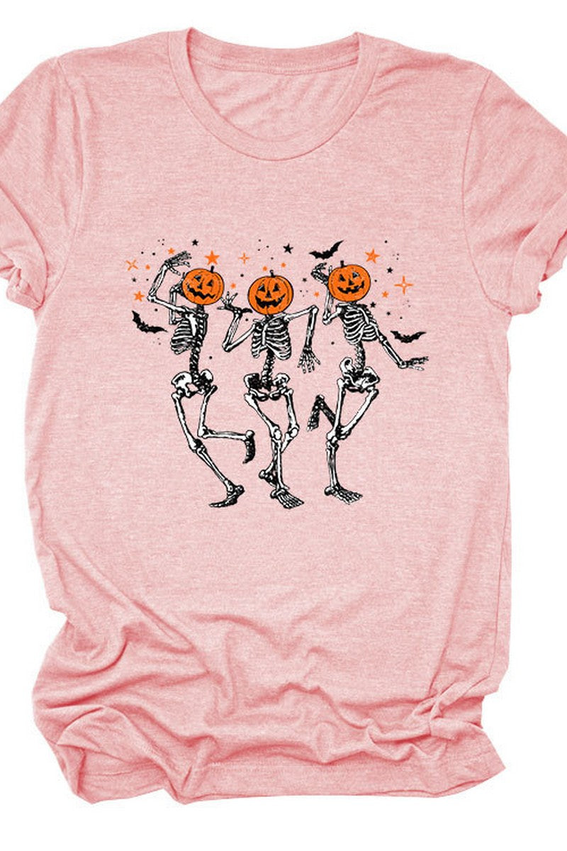 SKULL PUMPKIN HALLOWEEN LOOSE TEE FOR WOMEN