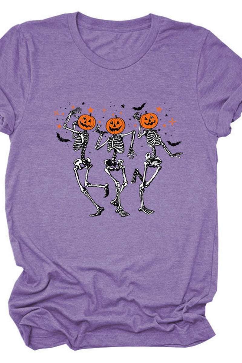 SKULL PUMPKIN HALLOWEEN LOOSE TEE FOR WOMEN