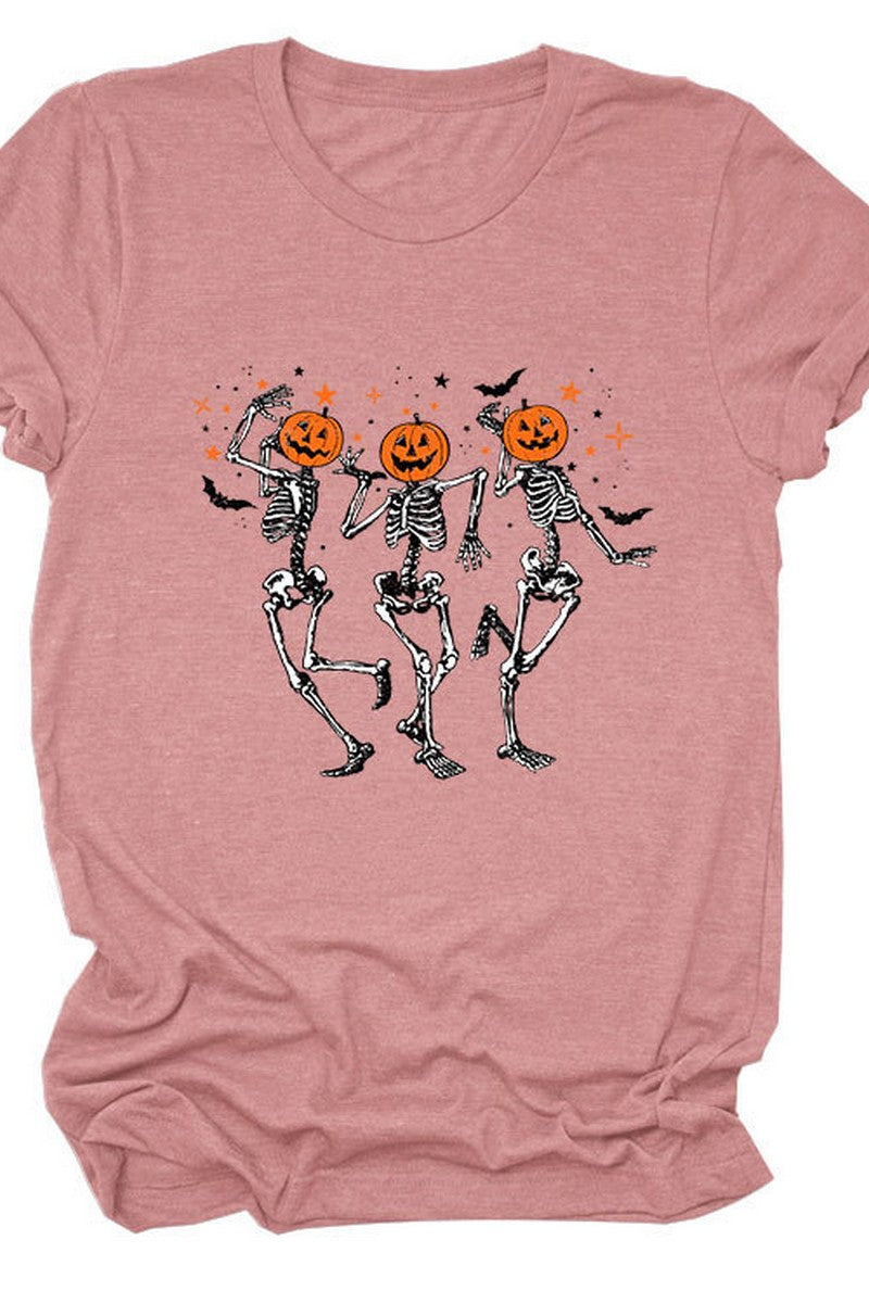 SKULL PUMPKIN HALLOWEEN LOOSE TEE FOR WOMEN