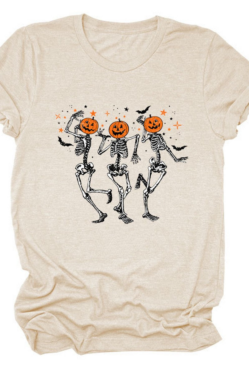 SKULL PUMPKIN HALLOWEEN LOOSE TEE FOR WOMEN