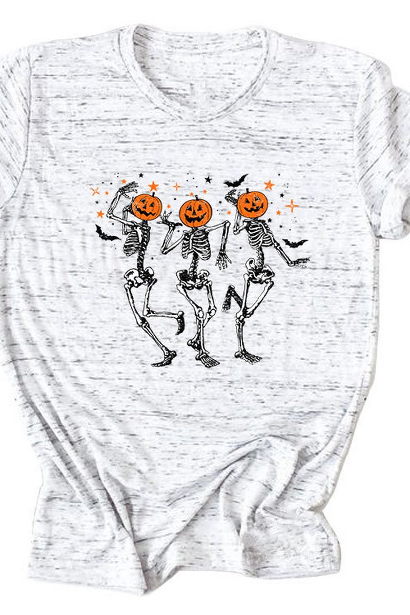 SKULL PUMPKIN HALLOWEEN LOOSE TEE FOR WOMEN