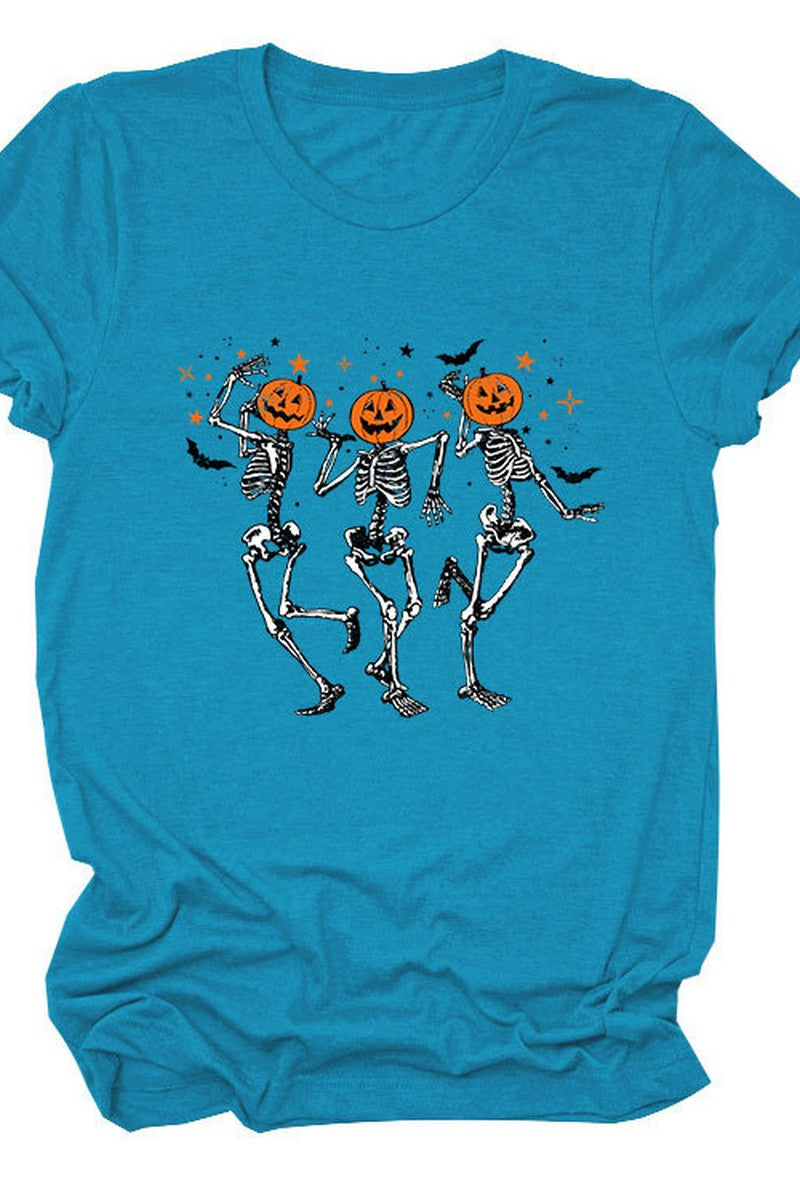 SKULL PUMPKIN HALLOWEEN LOOSE TEE FOR WOMEN