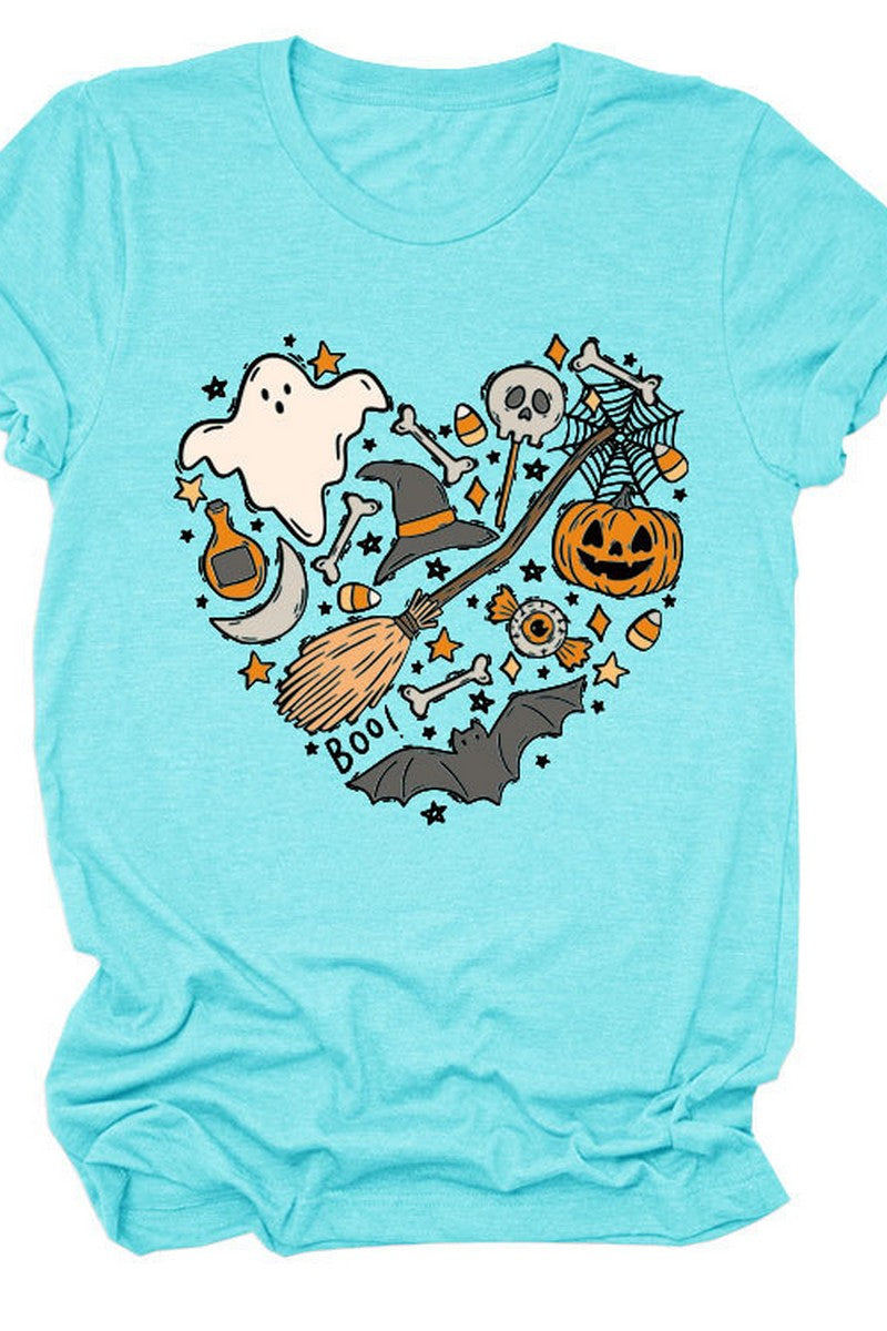 WOMEN HALLOWEEN PRINTING SHORT SLEEVE T SHIRT