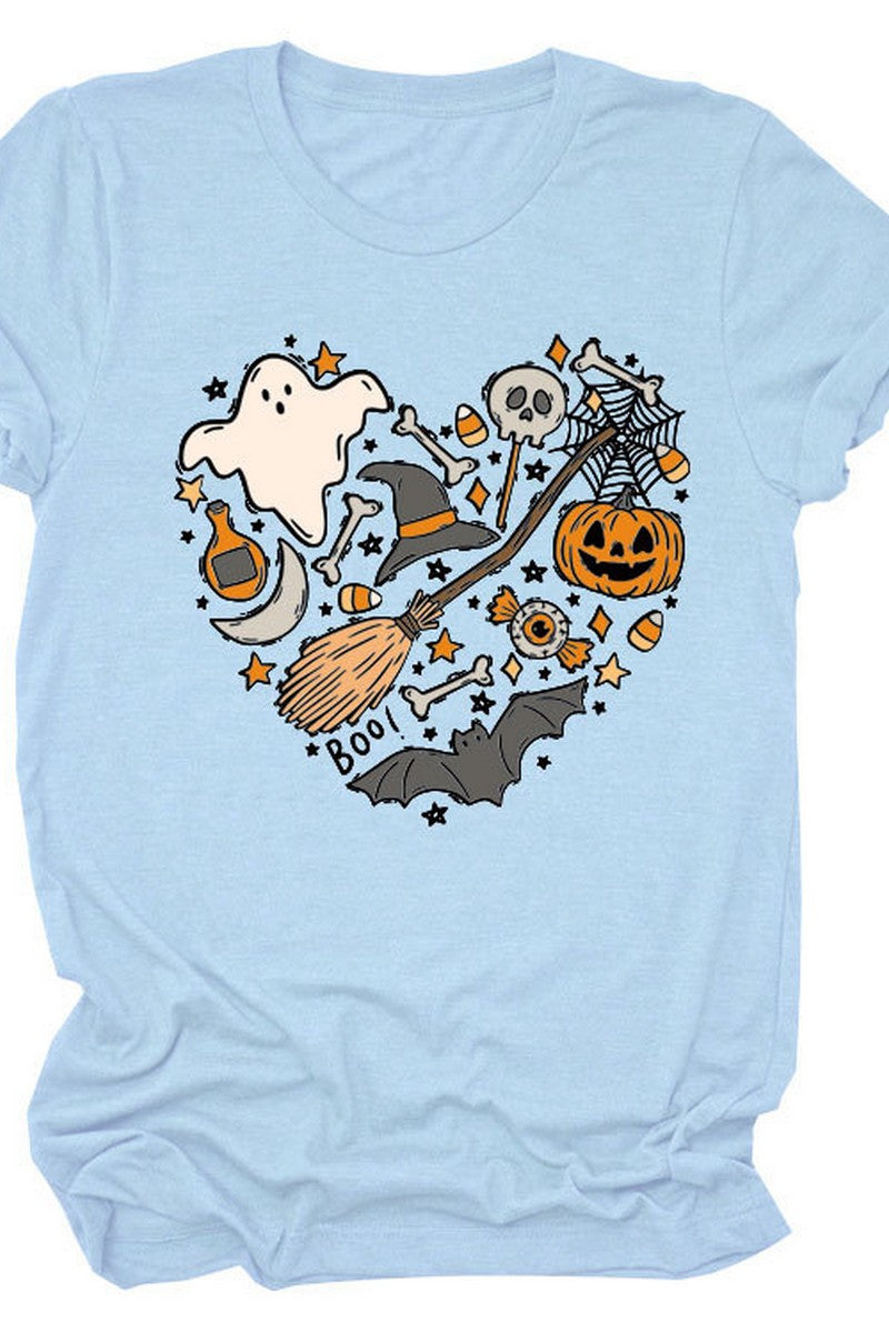 WOMEN HALLOWEEN PRINTING SHORT SLEEVE T SHIRT