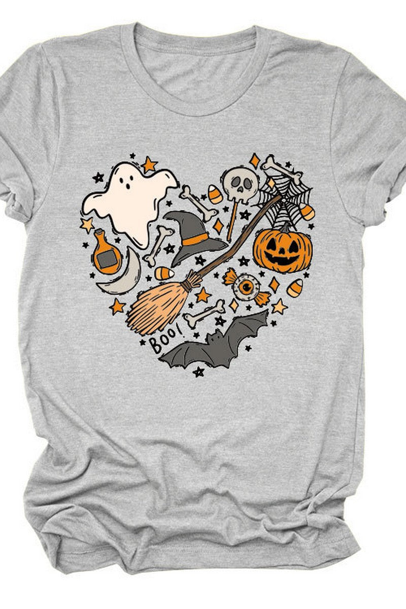 WOMEN HALLOWEEN PRINTING SHORT SLEEVE T SHIRT