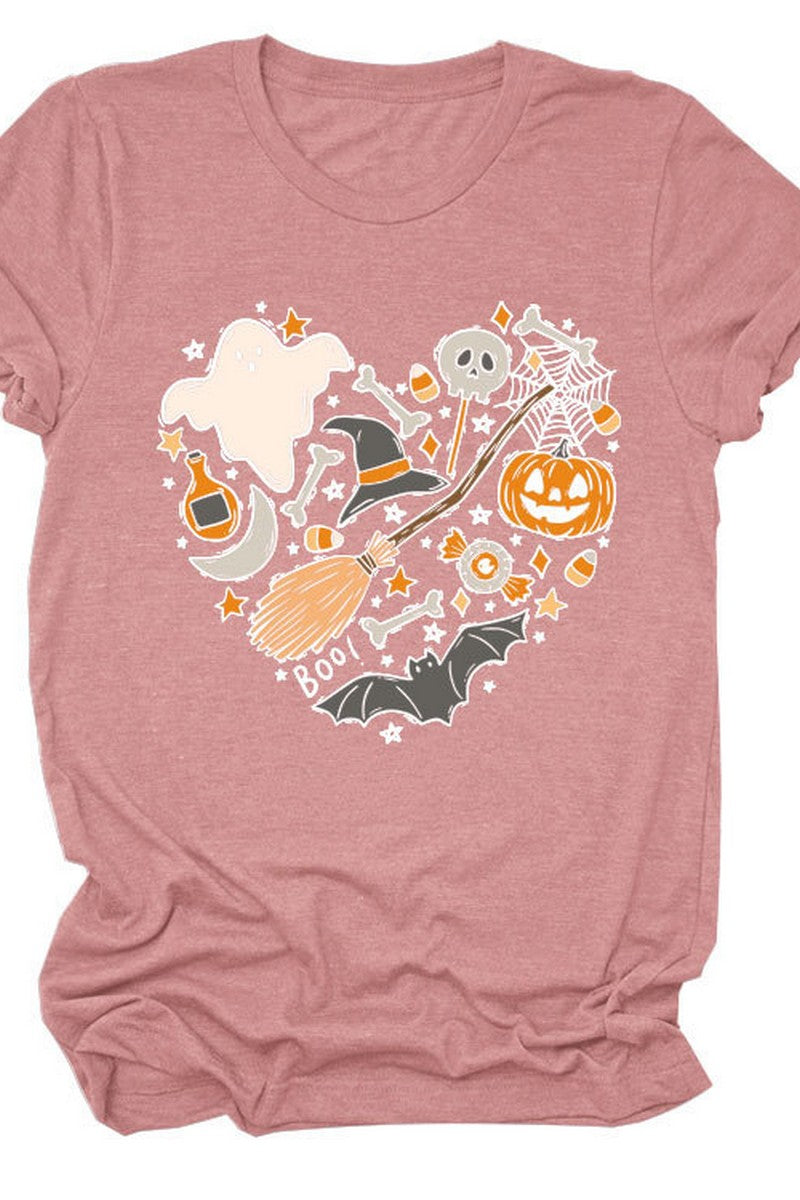 WOMEN HALLOWEEN PRINTING SHORT SLEEVE T SHIRT