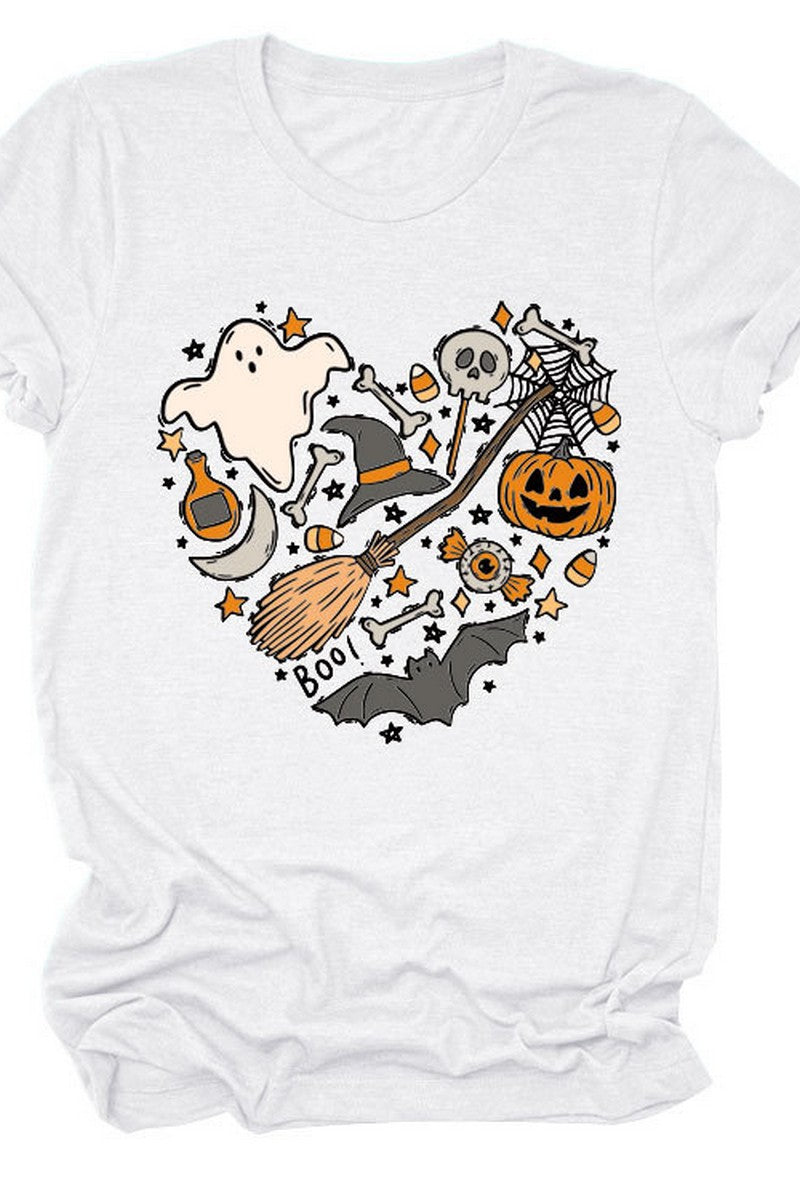 WOMEN HALLOWEEN PRINTING SHORT SLEEVE T SHIRT