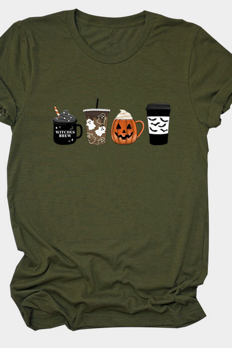 WOMEN HALLOWEEN PRINTING SHORT SLEEVE T SHIRT