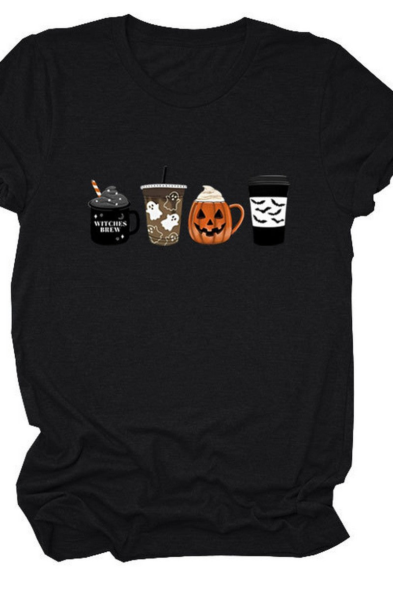 WOMEN HALLOWEEN PRINTING SHORT SLEEVE T SHIRT