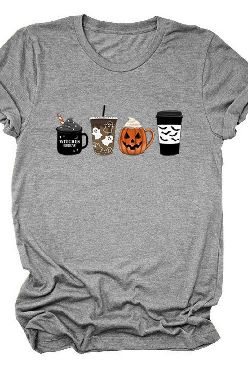 WOMEN HALLOWEEN PRINTING SHORT SLEEVE T SHIRT