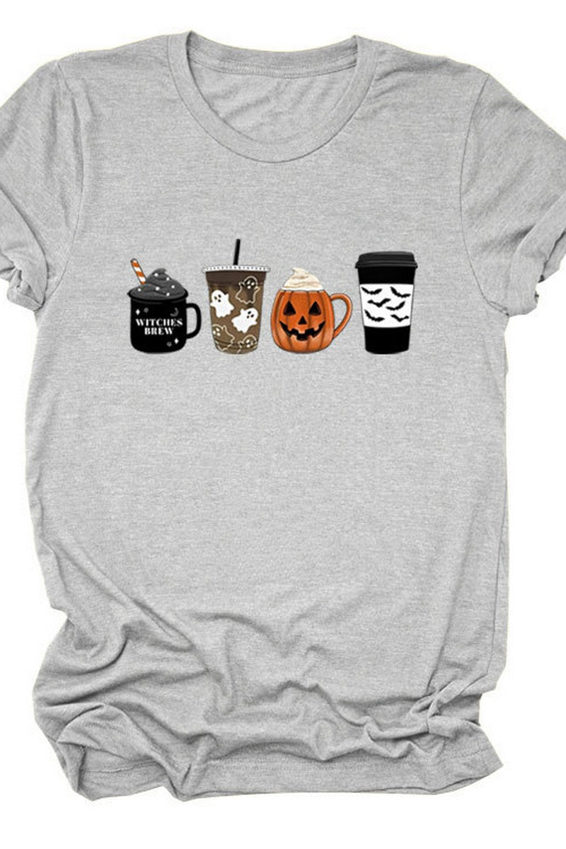 WOMEN HALLOWEEN PRINTING SHORT SLEEVE T SHIRT