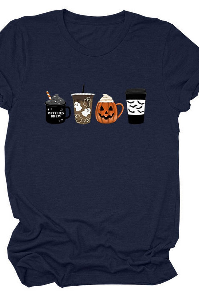 WOMEN HALLOWEEN PRINTING SHORT SLEEVE T SHIRT