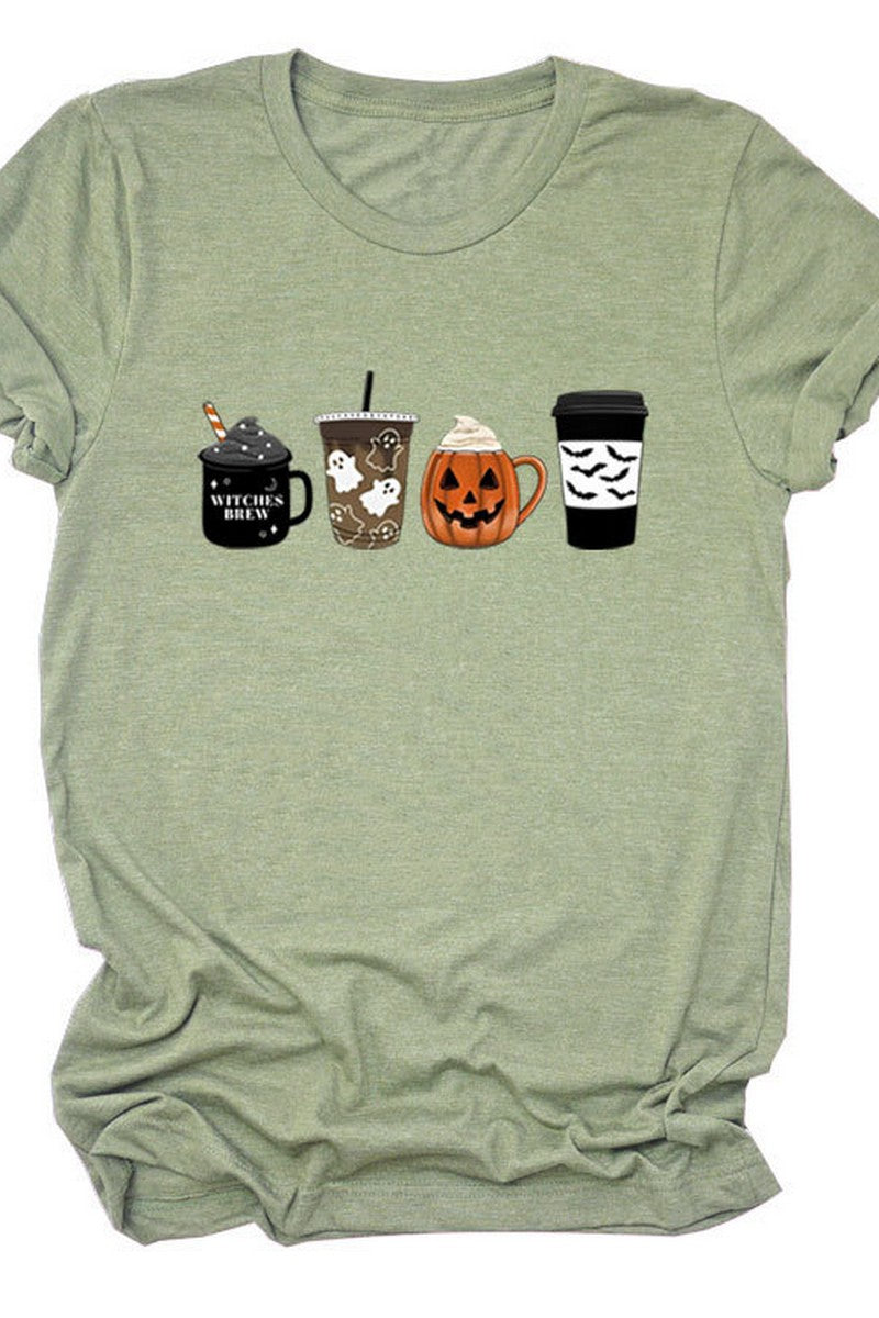 WOMEN HALLOWEEN PRINTING SHORT SLEEVE T SHIRT