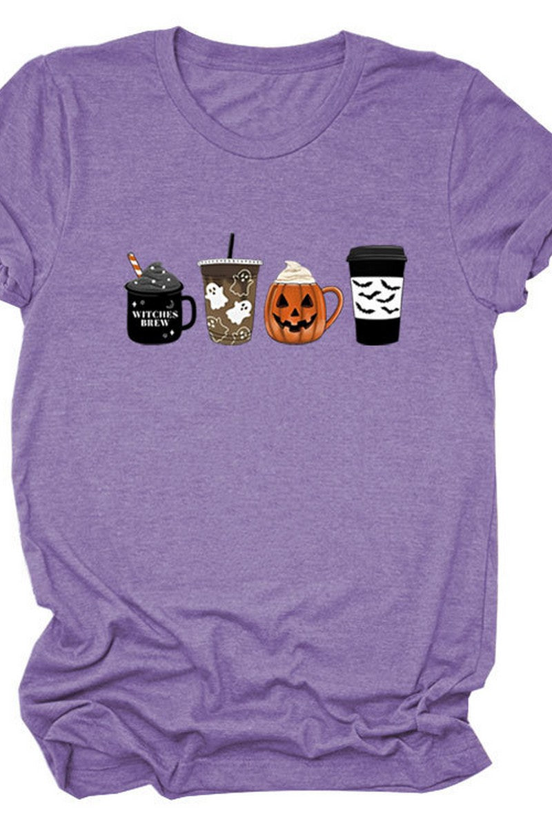 WOMEN HALLOWEEN PRINTING SHORT SLEEVE T SHIRT