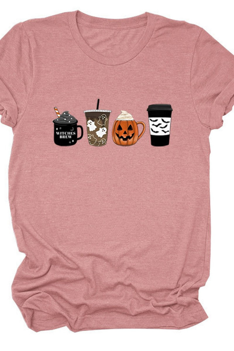 WOMEN HALLOWEEN PRINTING SHORT SLEEVE T SHIRT