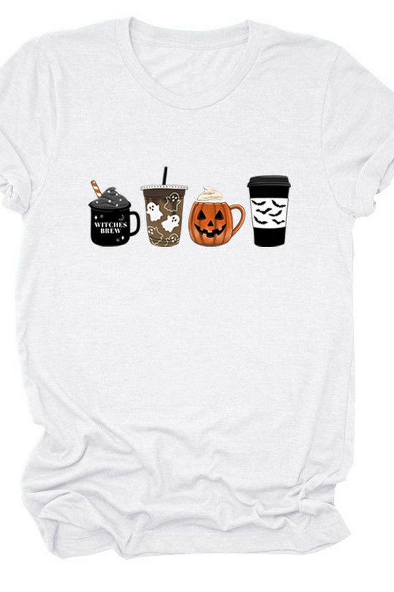 WOMEN HALLOWEEN PRINTING SHORT SLEEVE T SHIRT