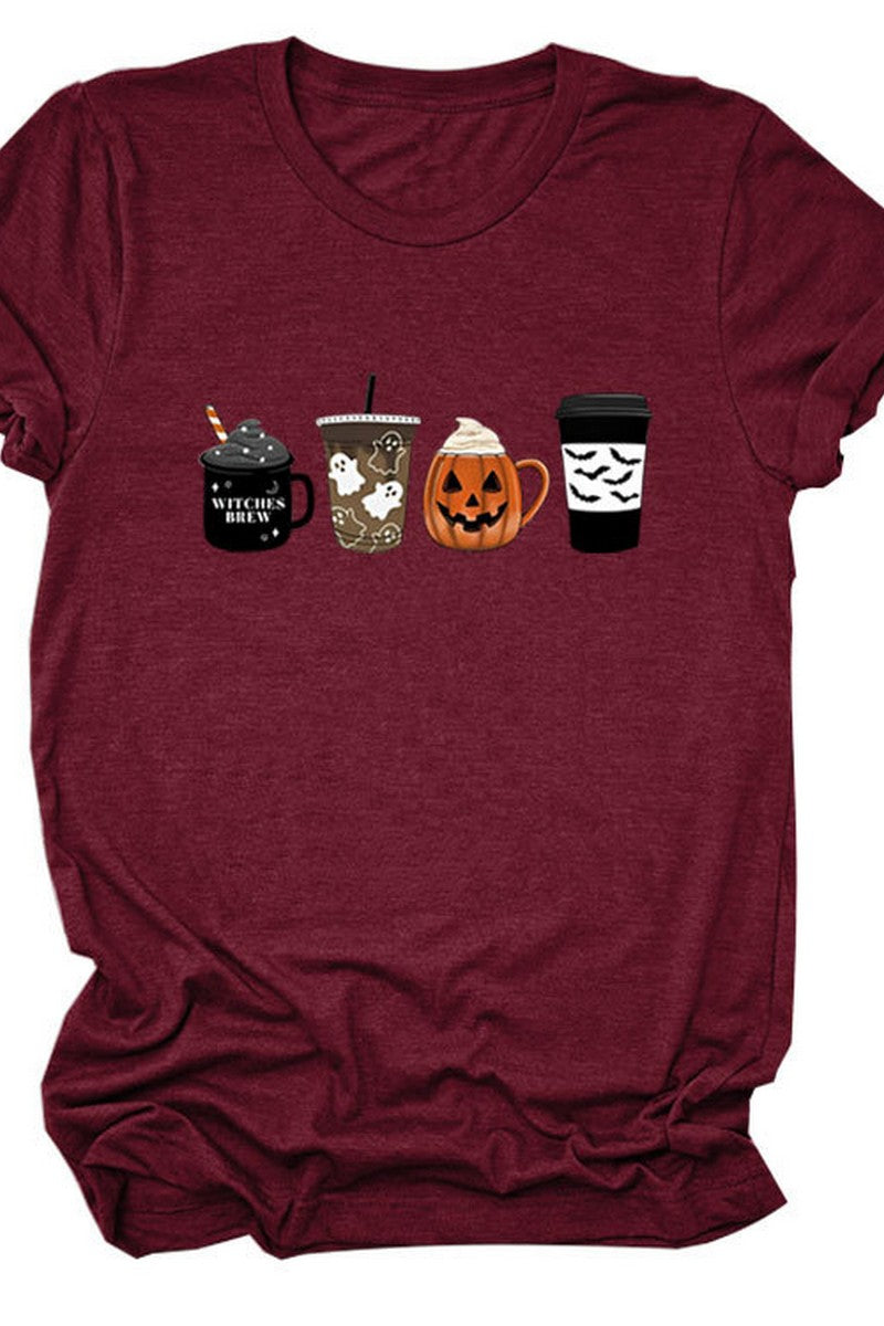 WOMEN HALLOWEEN PRINTING SHORT SLEEVE T SHIRT