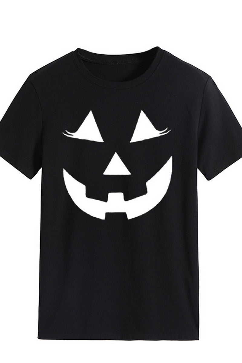 WOMEN LOOSE FIT HALLOWEEN PRINTING SHORT T SHIRT