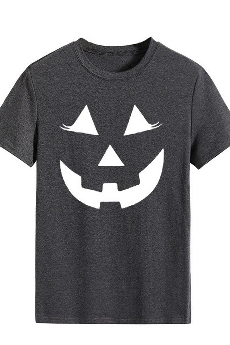 WOMEN LOOSE FIT HALLOWEEN PRINTING SHORT T SHIRT