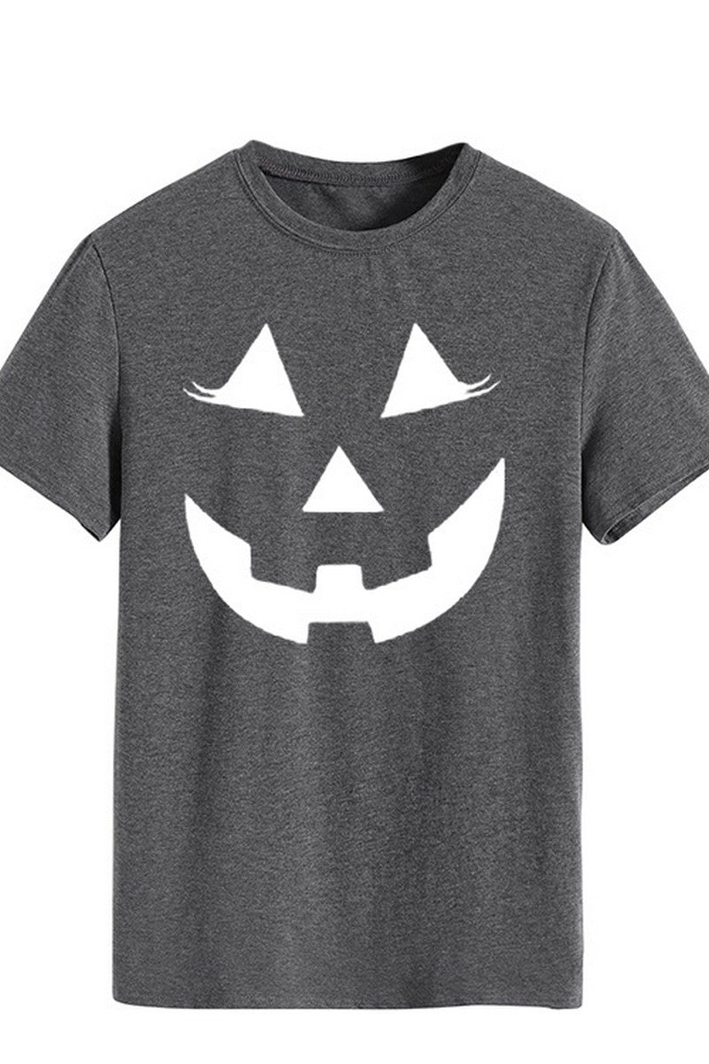 WOMEN LOOSE FIT HALLOWEEN PRINTING SHORT T SHIRT