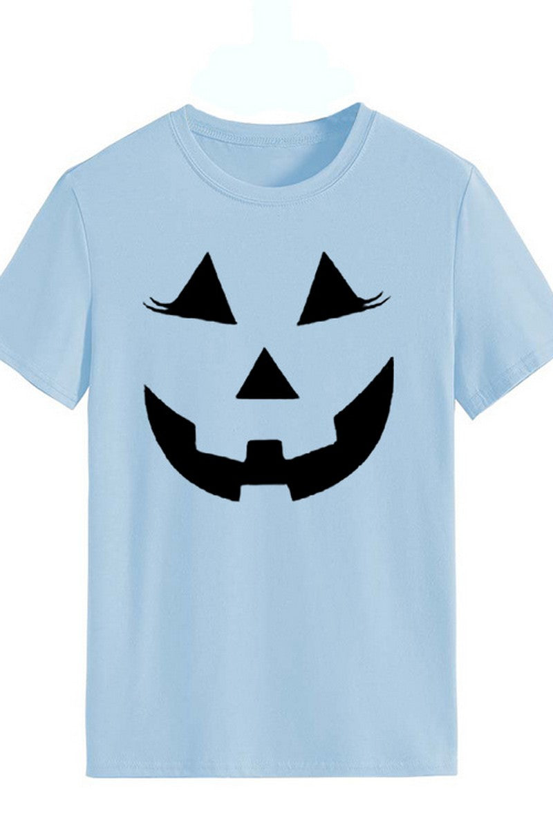 WOMEN LOOSE FIT HALLOWEEN PRINTING SHORT T SHIRT