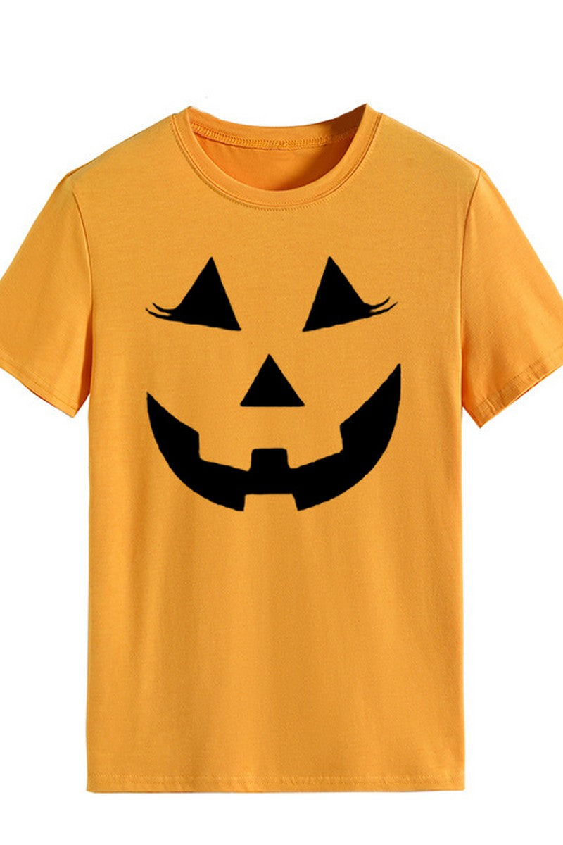 WOMEN LOOSE FIT HALLOWEEN PRINTING SHORT T SHIRT