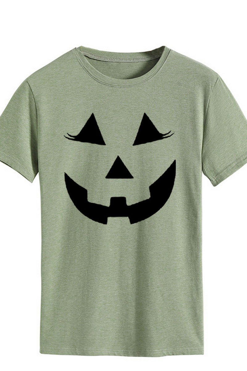 WOMEN LOOSE FIT HALLOWEEN PRINTING SHORT T SHIRT