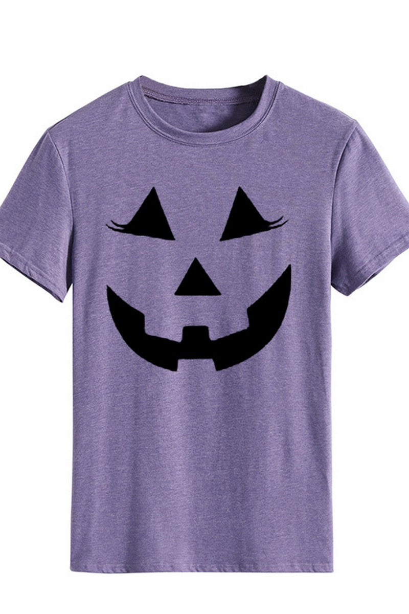 WOMEN LOOSE FIT HALLOWEEN PRINTING SHORT T SHIRT