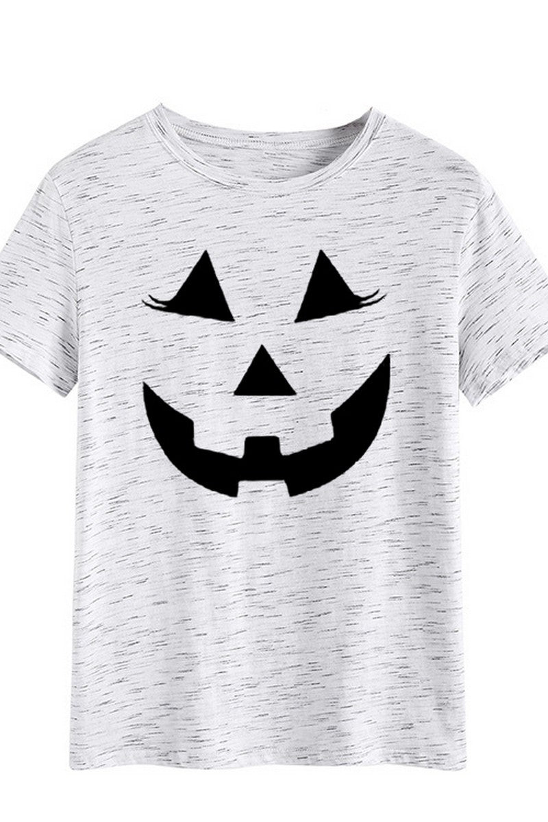 WOMEN LOOSE FIT HALLOWEEN PRINTING SHORT T SHIRT