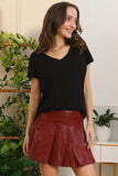 V NECK SOFT MODAL SHORT SLEEVE T SHIRT TOP - Doublju