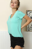 V NECK SOFT MODAL SHORT SLEEVE T SHIRT TOP - Doublju