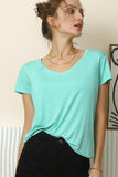V NECK SOFT MODAL SHORT SLEEVE T SHIRT TOP - Doublju